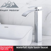 Robinet de lavabo de salle de bain en cascade haut de gamme Wayon pour meuble de salle de bain d'hôtel