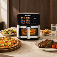 Friteuse à air de grande capacité 8L, 1500W, sans huile, four carré, écran tactile LED, minuterie 60 minutes