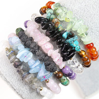 Bracelet extensible en pierres précieuses naturelles de Bohême, perles rondes, bracelet élastique en cristal de guérison pour femmes