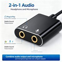 Carte son externe USB 2 en 1, adaptateur Audio 3.5mm pour casque et Microphone, en alliage d'aluminium, pour ordinateur portable, ordinateur de bureau, PS4