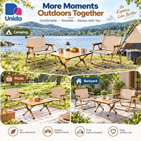 Ensemble table et chaises de camping pour 2 personnes, chaise pliante Kermit avec table à plateau roulant pour le camping en plein air, les pique-niques et le jardin