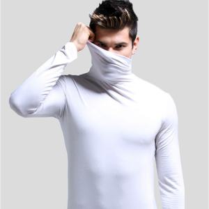Body térmico de manga larga para hombre, de color liso, fino, para usar como ropa interior. - Product Image 1