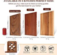 Houten boekvormig snijplank set, natuurlijk, duurzaam, dik (1,8 cm), voor housewarming presentatie, serveerplank