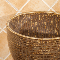 Gran oferta, lavabo de pedicura de pie alto barato, lavabo de Pedestal marrón, lavabo para el hogar, balcón, fregona redonda, fregadero para piscina