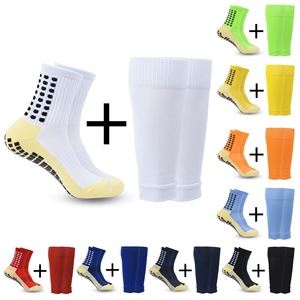 Conjuntos de calcetines deportivos y calentadores de piernas, talla única, verde fluorescente, poliéster, calcetines de yoga con puntos antideslizantes, absorción del sudor, transpirables - Product Image 4