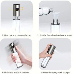 Stainless Steel Glass Reusable 100ml Multi-functional Oil <b>Vinegar</b> Spray <b>Bottle</b> for Kitchen BBQ Pan Salads Baking - Product Image 2
