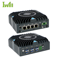 Mini PC embarqué quadricœur OEM I5 8260U avec 6 ports USB 3.1, 4 ports LAN, Linux, Windows, DDR4, SIM, mini boîtier PC pour usage industriel