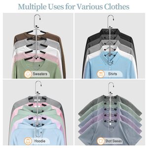 Cintres gain de place 5 couches en métal avec rembourrage en mousse EVA, antidérapants, pour sweat-shirts, chemisiers, manteaux, robes et chemises, organisateur <span class=keywords><strong>multi</strong></span>-chemises - Product Image 5