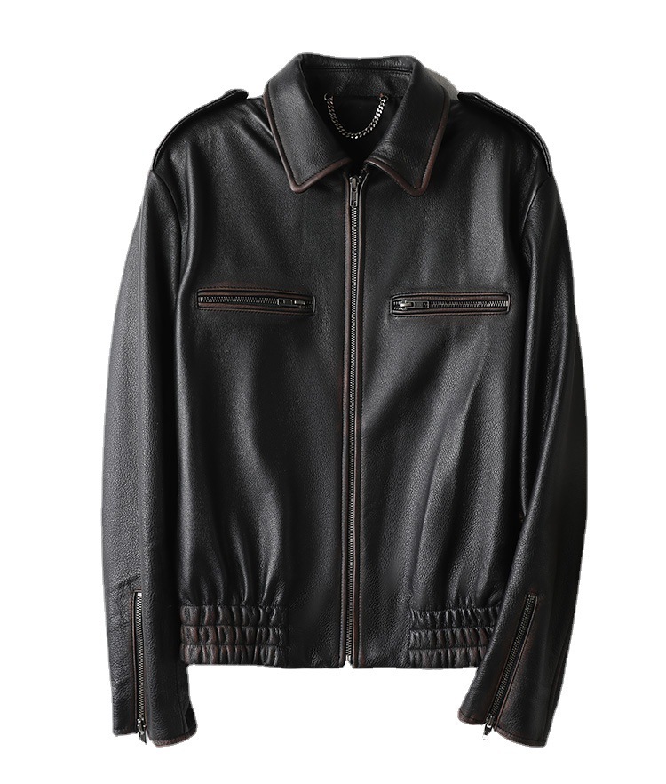 3185 Street Wear Popular Genuine Cow Skin Material Unisex Custom Leather Bomber Jacket for Women Men