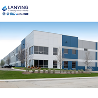 Edificios de acero prefabricados de diseño moderno personalizados Almacén Fábrica de construcción de acero prefabricada Pintura antioxidante Garantía de 5 años