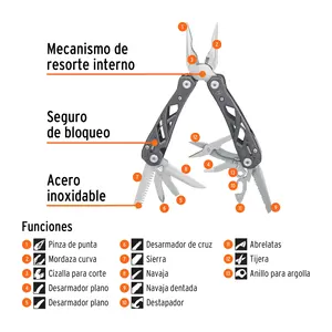 Truper de qualité industrielle multi-outil 13 fonctions mini mini outil en acier pour camping scie pince à lime tournevis en acier inoxydable - Product Image 2