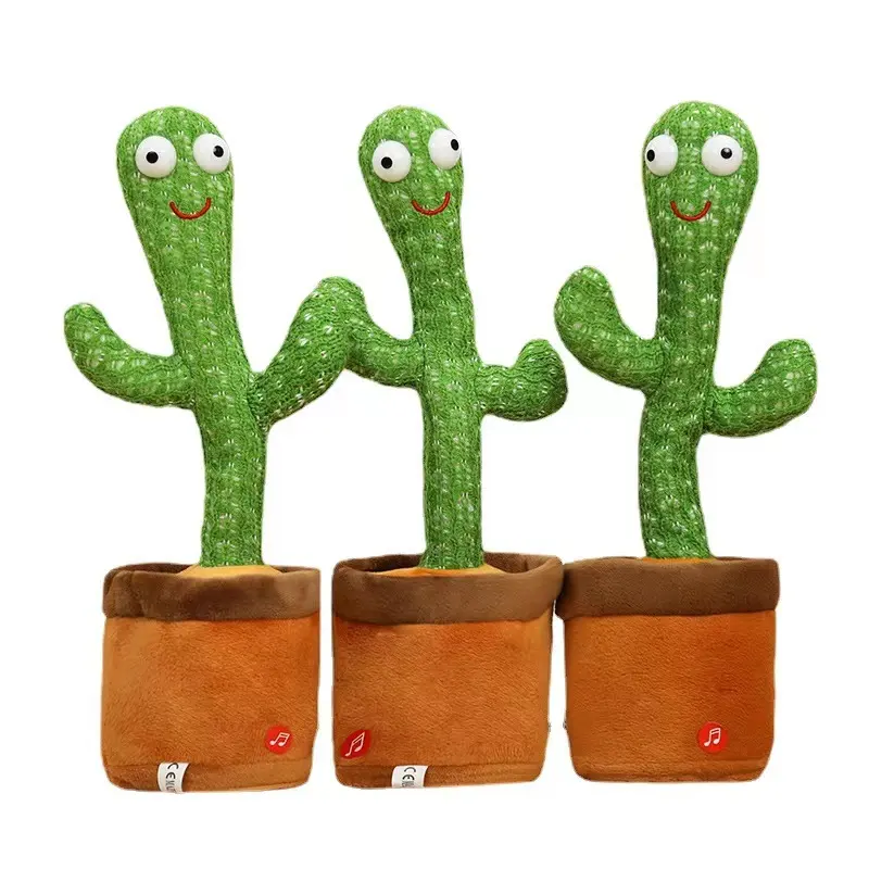 Op Maat Gemaakte Dansende Baby Pratende Cactus Speelgoed Zingende Cactus Met Verlichting Elektrische Opname Cactus