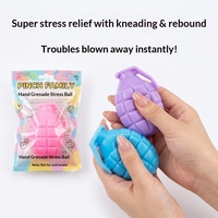 Jouet anti-stress viral en forme de grenade à main, à rebond lent, en plastique, emballé individuellement