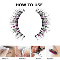 Faux cils réutilisables ODM en gros, doux et moelleux, ornés de strass étincelants et de cristaux, pour un look glamour