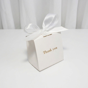 CSMD fabricantes chinos listos para enviar al por menor Yiwu proveedor precio barato tamaño pequeño blanco <span class=keywords><strong>gracias</strong></span> caja de regalo para <span class=keywords><strong>favores</strong></span> de la boda - Product Image 5