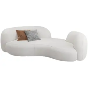 Простой тканевый диван особой формы из ягненка, бархатная изогнутая мебель для отеля, диван для гостиной