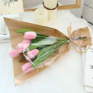 2026 High Grade Artificial 9 <b>Heads</b> Tulip Bouquet Pastoral <b>Style</b> Silk Flower Fa ke Plant Floral Arrangement Accessories - Product Image 2
