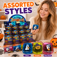 Bola Squishy Needoh Berkilauan Modis untuk Halloween, Tekstur Lembut Warna Cerah, TPR Ice Cube Puzzle Fidget