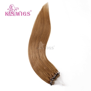Cabello Remy Chino 100% al por mayor, con microanillos, cutícula alineada, virgen, doble densidad, sin caída, color con mechas, liso natural. - Product Image 4