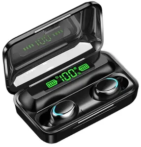 2023 5.0 Fone de ouvido F9 Earbuds sem fio Trending produtos recém-chegados 2 em 1 2000mah Bateria LED Powerbank TWS Azul Bluetooth