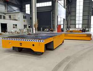 बैटरी संचालित फ्लैटबेड ट्रांसफर कार्ट औद्योगिक इलेक्ट्रिक ट्रैकलेस ट्रॉली भारी लोड हैंडलिंग प्लेटफॉर्म वाहन - Product Image 5