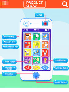 เด็กโทรศัพท์มือถือดนตรีของเล่นเครื่องการศึกษาการเรียนรู้ light - Product Image 2