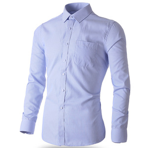 Camicie da Uomo di Alta Gamma Business Casual Slim Fit per Primavera Estate Maniche Lunghe Eleganti a Righe Abbigliamento da Lavoro per Uomini - Product Image 2