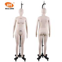 Junmei Mannequin de couture femme sans tête, taille personnalisable et réglable, corps entier, US 6/EU 36, avec support de bras en fibre de verre et jambe à pointes