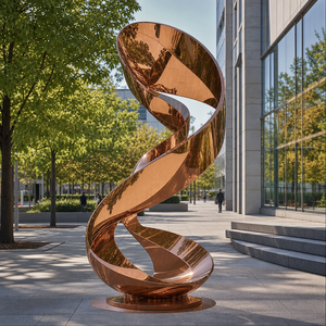 Sculpture en métal en forme de goutte d'eau en acier inoxydable poli miroir X04, statue d'art pour la décoration intérieure de villa - Product Image 5