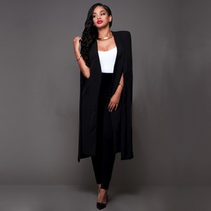 <span class=keywords><strong>Manteau</strong></span> long élégant pour <span class=keywords><strong>femme</strong></span>, coupe-vent, style blazer, poncho, cardigan, couleur unie, nouvelle collection - Product Image 5