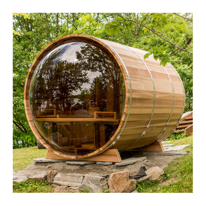 Fasssauna Outside Garden <strong>Wooden</strong> Red <strong>Cedar</strong> Panoramic View Barrel Sauna <strong>for</strong> <strong>Sale</strong> - Product Image 1