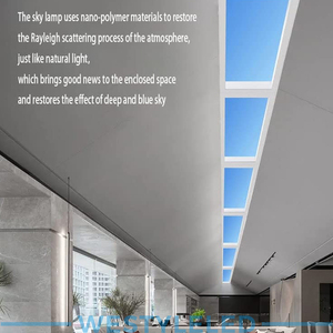 Đèn Trần Cửa Sổ Mái Ảo 300*600Mm Đèn Trần Bầu Trời Xanh Dương <span class=keywords><strong>LED</strong></span> CRI CCT Điều Chỉnh Được Cao 50W Tấm Cửa Sổ Mái - Product Image 2