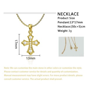 Anhänger-Halskette Christlich Katholisch Religiös Wasserdicht 18K Gold PVD Edelstahl Jesus Kruzifix Amulett Kreuz-Halsketten - Product Image 6