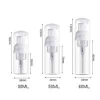 Bouteille distributeur à pompe en mousse plastique 30ml 50ml 60ml Désinfectant pour les mains Mousses Conteneur moussant liquide Pulvérisateur à pompe pour utilisation de shampooing