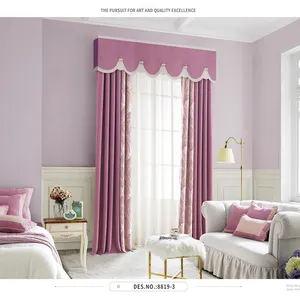 工厂供应高品质天然亚麻印花遮光设计优雅家居客厅窗帘