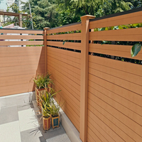 Panneaux de clôture extérieure WPC personnalisés en usine, clôture de jardin composite traditionnelle pour l'intimité, imperméable, résistant aux UV, garantie 5 ans