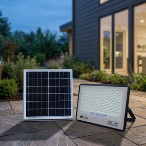 Proiettore LED solare SMD con telecomando 100W 800Lm 6000K 120 angolo di fascio nero (B&B110582) - Product Image 2