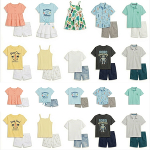 Conjunto de Verano para Bebés, Top sin Mangas y Pantalones Cortos, 2 Piezas, Ropa para Bebés, Tallas Mixtas, Envío Aleatorio, Modelo al por Mayor - Product Image 1