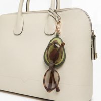 EDGE Porte-clés personnalisés en cuir PU pour lunettes de soleil, mignons et fonctionnels, en forme d'animaux et de nourriture, designs variés, breloques de sac