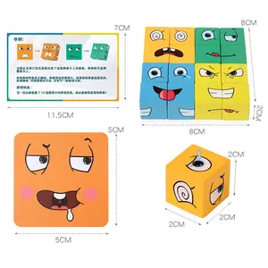 COMMIKI CE/CPC certificato di cambiare faccia cubo blocchi da costruzione scatola di ferro grandi particelle di costruzione di educazione giocattolo Puzzle