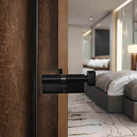 Serrure de porte à mortaise de sécurité YIGE YG-8530 en acier inoxydable noir, avec loquet magnétique et poignée pour portes en bois – Vente directe usine