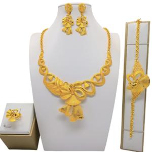 Joyería más vendida, collar de boda para <span class=keywords><strong>novia</strong></span>, pendientes, anillos, pulseras, joyería de cuatro piezas - Product Image 3