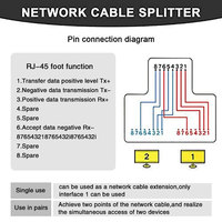 RJ45 kablo konnektörü ile 8P8C bei altın LAN Ethernet adaptörü 8P8C genişletici tak 1 2 kadın ağ Splitter korumalı