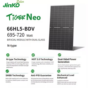 Paneles Solares Bifaciales de 700W 710W 720W, Doble Vidrio, Precio de Sistema de Energía Solar para Uso Comercial - Product Image 3