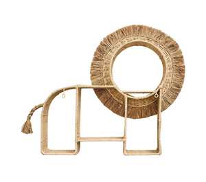 Estante de Pared de Ratán Estilo Boho con Forma de León, Decoración Artesanal para Cuarto de Niños, Organizador de Almacenamiento, Decoración de Pared para Habitación Infantil - Product Image 3