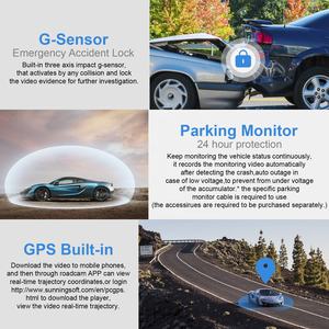 חם מכירה 4k חתוך מצלמה מובנית wifi gps המכונית לוח המחוונים מצלמה מקליט 3840*2160p 30fps hd 2.0 "lcd מסך Dashcam מכונית שחורה - Product Image 5