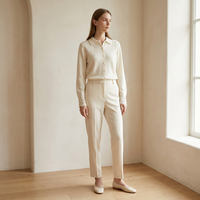 Suéter Cárdigan de Lana 100% Pura para Mujer, Estilo Francés, con Elegantes Puños de Encaje, Cierre de Botones, Lujo Discreto