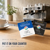 Support de carte NFC en bois personnalisé avec logo pour avis de restaurant, café, réseaux sociaux – Panneau d'affichage pour commentaires