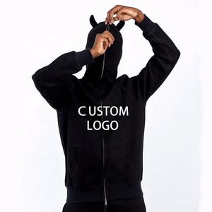 Pullover oversize Unisex in cotone 100% <span class=keywords><strong>con</strong></span> logo personalizzato <span class=keywords><strong>felpa</strong></span> <span class=keywords><strong>con</strong></span> Zip integrale da uomo <span class=keywords><strong>con</strong></span> corno - Product Image 1