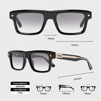 Lunettes de soleil TFB de luxe faites à la main, protection UV400, style rétro vintage, haute qualité, durables, unisexes, verres CR39, acétate